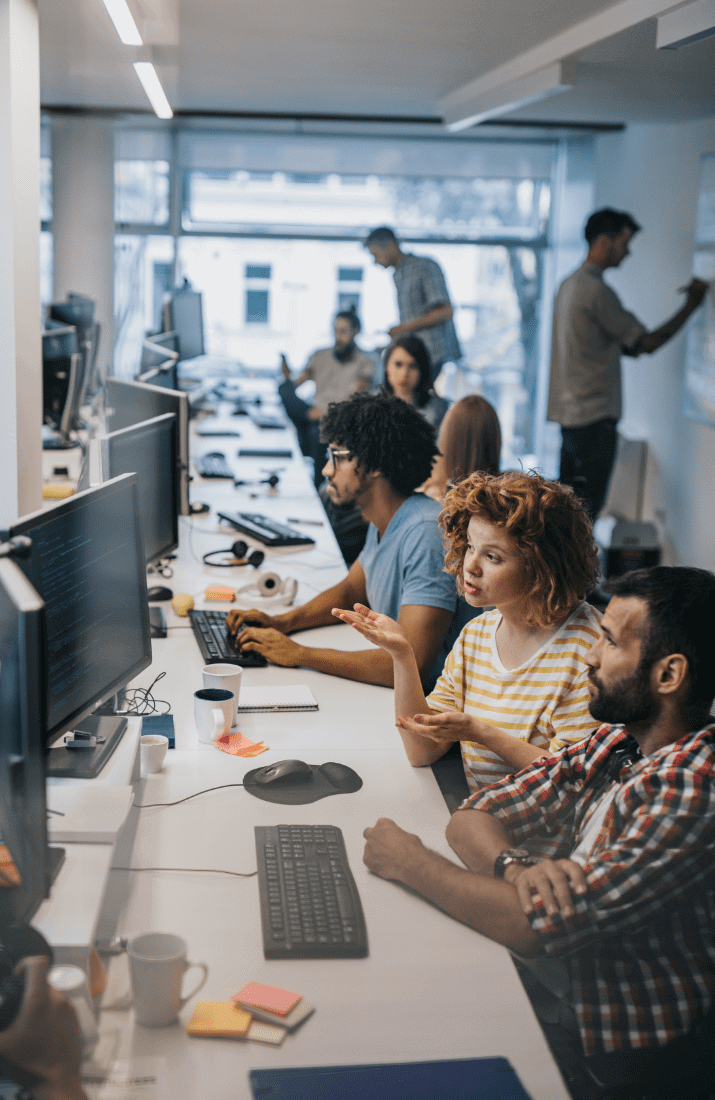 People looking at computer screens