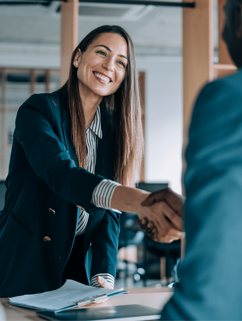 Woman shaking hands