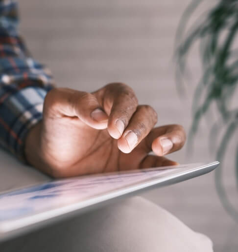 Person using tablet