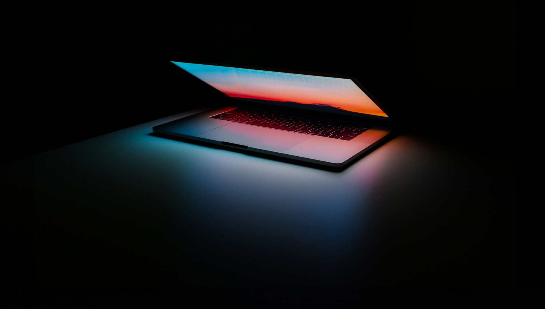 Glowing laptop