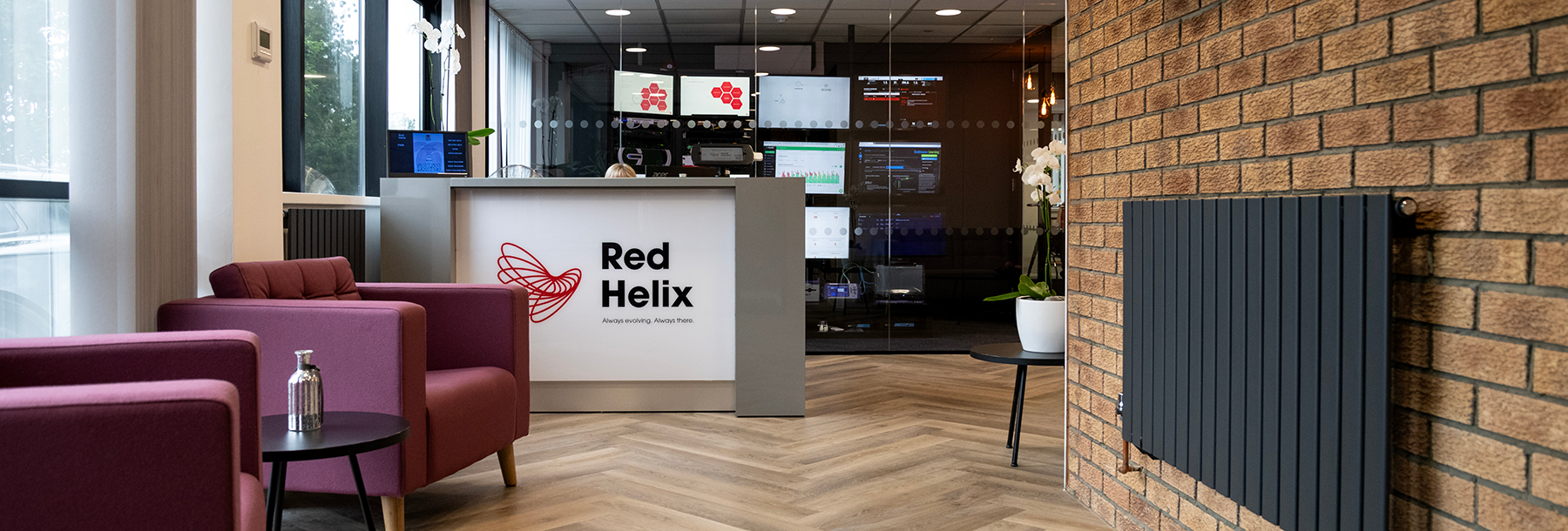 Red Helix warm welcome in reception