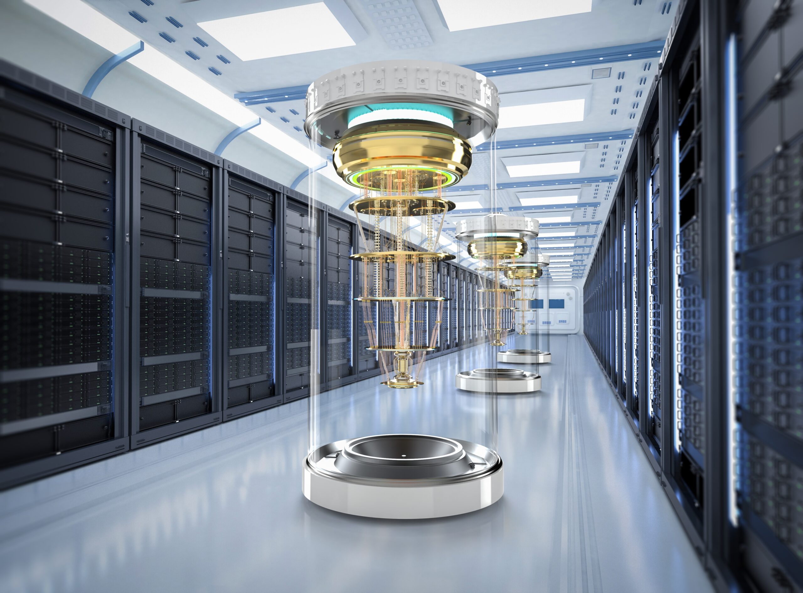 3d,Rendering,Quantum,Server,Network,With,Quantum,Computer,Machine,In